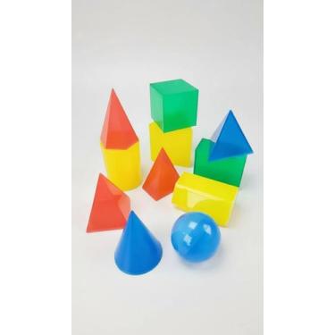 Imagem de Kit 11 Sólidos Geométricos Plástico Pedagógico - Congratulations Store