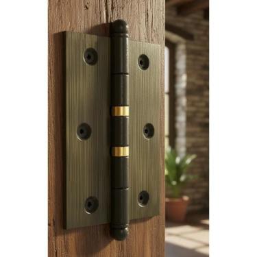 Imagem de 2x Kit 3 Dobradiças Porta Pino Bola Anel Antigas 89mm - Congratulation