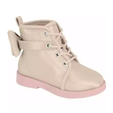 Imagem de Bota Infantil Coturno Molekinha Cano Baixo Baby Ajustável, Creme, 21