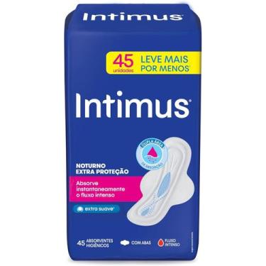 Imagem de Absorvente Intimus Noturno Extra Proteção Cobertura Suave Com Abas 45 