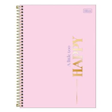 Imagem de Caderno Universitário Espiral Capa Dura 1 Matéria Happy 80 Folhas - Ti
