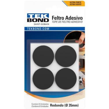 Imagem de Feltro Adesivo Redondo ANTI-IMPACTO e Segurança 35MM PT Blister com 08