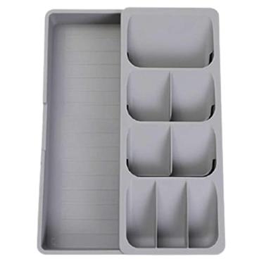 Imagem de Organizador de Facas e Talheres para Gaveta de Armário de Cozinha (Para talheres-40,5 Cm x 16,5 Cm x 5,5cm Extensível)