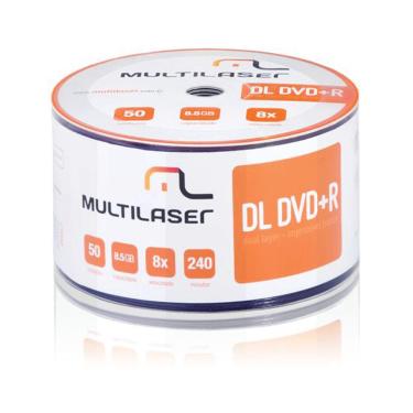 Imagem de Midia dvd + r Dual Layer 08X - 50 un. Shrink Imprimivel Branco DV047 Multilaser