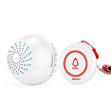 Imagem de SINGCALL System de chamada inteligente Pager de cuidador sem fio Alerta de chamada de enfermeira System de ajuda do paciente para casa/Atenção pessoal Pager 500+ Pés Receptor de plugin
