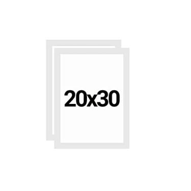 Imagem de KIT 2 Molduras 20x30 com Eucatex (MDF) Branca A4 (TAMANHO)
