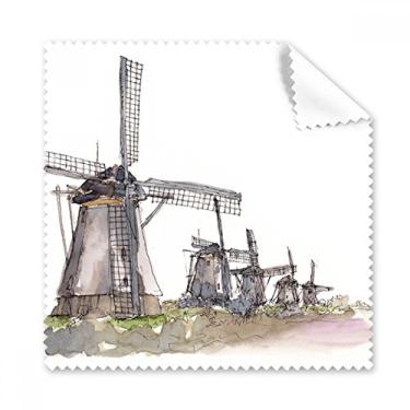 Imagem de Windmill in Holand Art Deco, presente moderno, pano de limpeza para tela de telefone, 5 peças