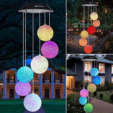 Imagem de Yard Decor LIT Flamingo Crystal Ball/Hummingbird Gift Garden Gift Gift Para a mãe Solar  Chimes Crystal Ball mãe Aniversário Solar  Solar Hanging Ligh