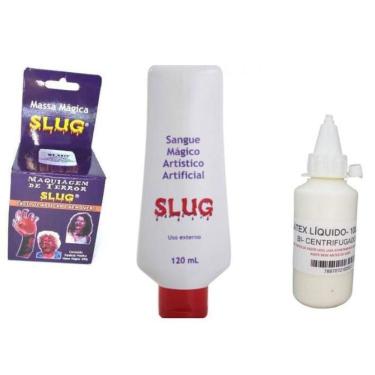 Imagem de Kit Maquiagem Artística Massa Slug+ Sangue Teatral + Látex