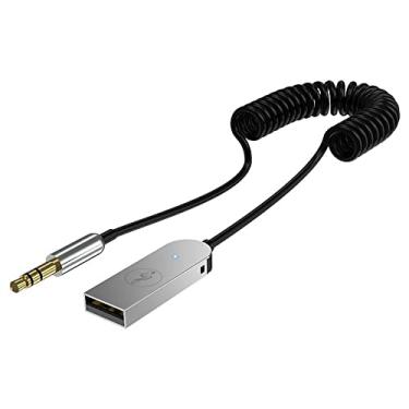 Imagem de Receptor BT montado no veículo Adaptador AUX para BT5.0 de 3,5 mm para microfone embutido Entrada AUX compatível com alto-falante do carro áudio doméstico POPQ