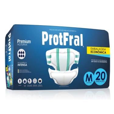 Imagem de Fralda Adulto Geriátrica Incontinência Premium Noturna ProtFral (Embalagem Econômica - 20 unidades)