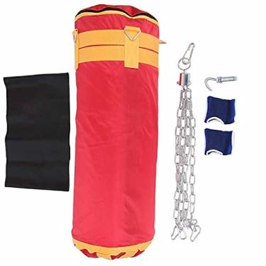 Imagem de Conjunto de boxe infantil,saco de areia de boxe boxe pendurado saco de pancadas com correntes gancho de corrente protetores de m?o para crian?as 80 cm presentes menino brinquedos de natal menino,