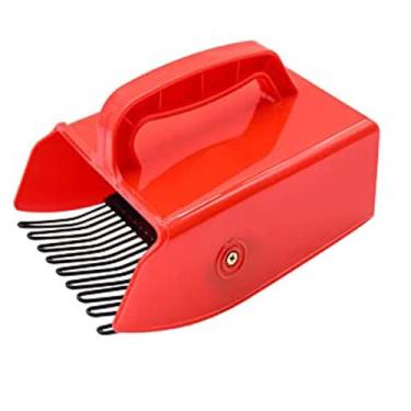 Imagem de Colheitadeira de mirtilo, colher de colheita de mirtilo colhedora de ancinho de frutas com pente metálico e alça ergonômica para facilitar a colheita de frutas, colher de ancinho de mirtilo para mirtilos, mirtilos e mirtilos (Vermelho)