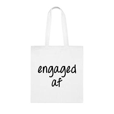 Imagem de Sacola Af Noivado, presente Af, bolsa de ombro noivado, bolsas reutilizáveis Af, cesta de aniversário de Natal, ideia de presente para ela, presente para ele, bolsa feminina, Branco