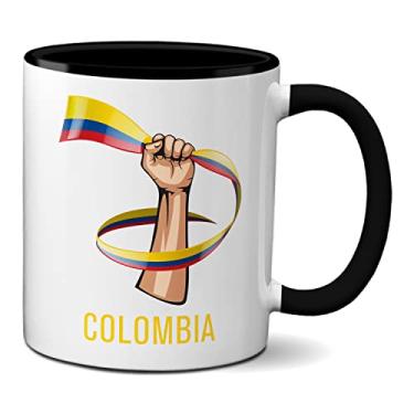 Imagem de Caneca Colombia Bandeira e Luta Resistência Colombiana (Preta)