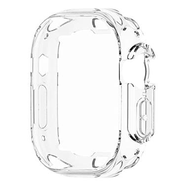 Imagem de CZKE Capa protetora de pára-choques macia vazada capa protetora com tudo incluso peças de reposição para Apple Watch Ultra 49mm (cor: branco)