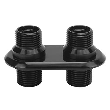 Imagem de Anteparo A/C, anteparo de A/C, anteparo de ar condicionado de 2 portas de carro, anteparo de modificação de interface de aquecedor universal porta de mangueira CA (preto)