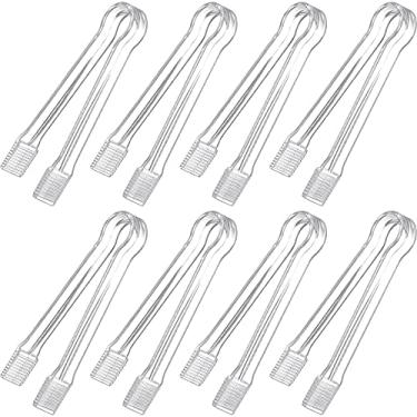 Imagem de Didaey 8 peças de pinças de plástico para servir bufê, mini utensílio de servir, pinças de aperitivos, pinças transparentes de cozinha de 15 cm, pequenas para comida, gelo, salada, bufê, churrasco, biscoitos