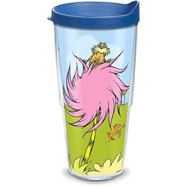 Imagem de Tervis Copo térmico de parede dupla Dr. Seuss Lorax Made in USA mantém as bebidas frias e quentes, 680 g, clássico