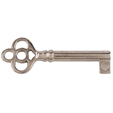 Imagem de Chaveiro de esqueleto de barril vazado banhado a níquel para portas de armário, gavetas de cômoda, relógios de avô - antigo, vintage, móveis antigos | KY-14