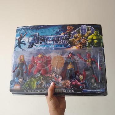 Imagem de Cartela Bonecos 15cm Vingadores End Game Capitã Marvel Hulkbuster Doutor Estranho Homem Aranha