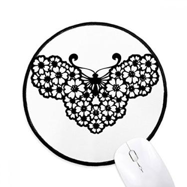 Imagem de DIYthinker Borboleta com asas florais mouse pad desktop escritório tapete redondo para computador