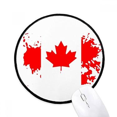 Imagem de DIYthinker Tapete de mouse com bandeira e folha de bordo do Canadá tapete redondo para computador