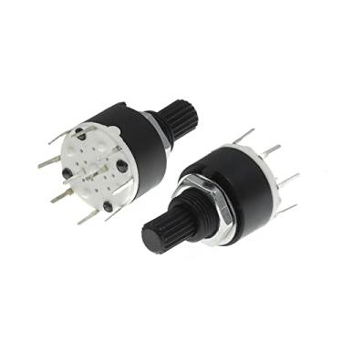 Imagem de Codificador de Interruptor 100PCS SR16 Plástico 16MM Interruptor de Banda Rotativa 2 Pólo 3 4 Posição 1 Pólo 5 6 8 Comprimento da Alça de Posição 15MM Interruptor de Banda Eixo (Cor: 1 Polo 6)