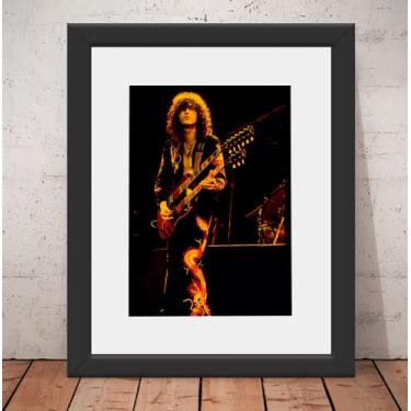 Imagem de Quadro Jimmy Page Led Zeppelin 56x46cm Vidro Paspatur U1714