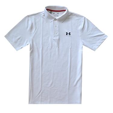 Imagem de Camiseta polo masculina Under Armour com logotipo UA Golf Performance, Branco, XX-Large