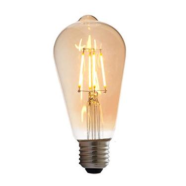 Imagem de Combo Kit com 5 Lâmpada Luminária Filamento de LED ST64 4W 14cm 2300K