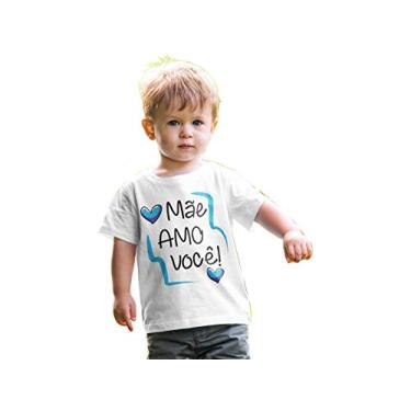Imagem de Camiseta Infantil Mãe Amo Você Dia das Mães Tam. 04 Branca