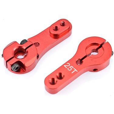 Imagem de Apex RC Products 25T Futaba Red Alumínio Dual Clamping Servo Horn - 2 pacotes #8016