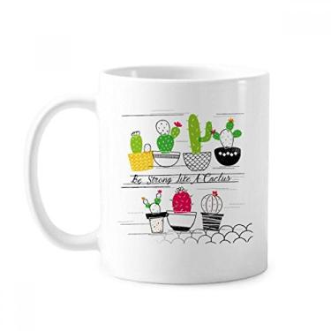 Imagem de Suculentas - Caneca de cacto de plantas em vaso de cerâmica para café e porcelana