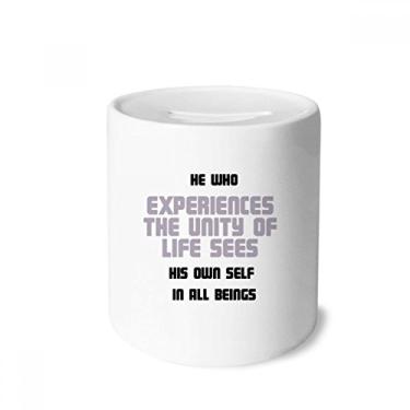 Imagem de DIYthinker See Youself in Beings Blessing Citação Culture Caixa Dinheiro Caixa de Cerâmica Porta-Moedas Presente