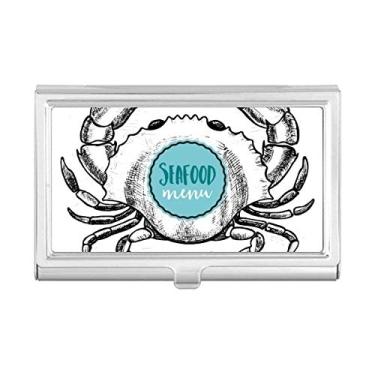 Imagem de Porta-cartões de visita com ilustração de organismo marinho com desenho de caranguejo