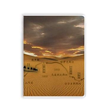 Imagem de Diário de capa macia com estampa de mapa Desert Along the Way to the Silk Road