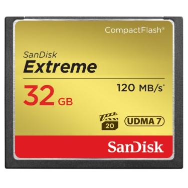 Imagem de Cartão Extreme Compact Flash Card 32GB, SanDisk, Dourado