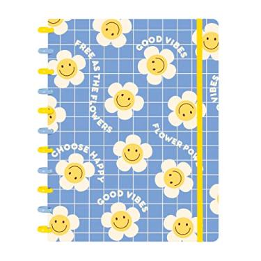 Imagem de Caderno Disco ISCOOL Inteligente G Good Vibes Retro Flor