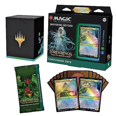 Imagem de Magic The Gathering O Senhor dos Anéis: Tales of Middle-earth Commander Deck – Conselho Elfo (baralho de 100 cartas, 2 cartas de colecionador booster + acessórios)