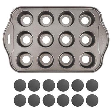 Imagem de QANYEGN Assadeiras, Forma De Bolo De 12 Cavidades, Mini Assadeira Redonda De Aço Carbono, Forma De Muffin, Utensílios De Cozinha