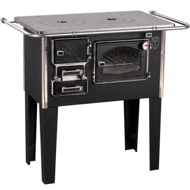 Imagem de Fogão A Lenha C Forninho Direito Preto Fornos Pinhal N1