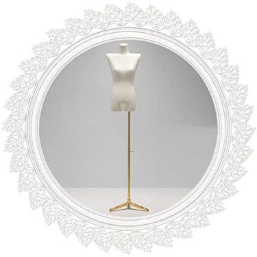 Imagem de Corpo De Torso De Manequim Feminino, Expositor De Roupas Com Base De Tripé De Metal, Torso De Manequim De Tecido De Linho Para Exibição De Joias De Vestido, Faixa De Altura 47"-75",Ouro,C,Striking