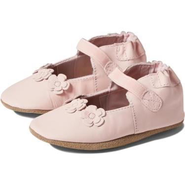 Imagem de Robeez Pantufas de berço unissex para bebês e meninas, sola macia, antiderrapante, para bebês e crianças, 0 a 24 meses, Briana rosa claro, 6-12 meses