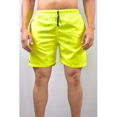 Imagem de Shorts Praia Masculino Liso - Amarelo Neon  - Stok's