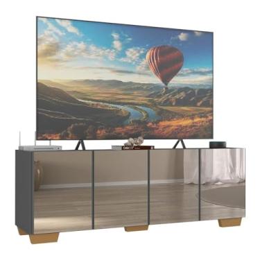 Imagem de Rack Tv até 50 Polegadas com Espelhos 4 Portas Multimóveis Mp1083 Grafite/natural