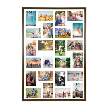 Imagem de Quadro Multifotos 24 Fotos 10x15 Mural Painel Moldura 60x90 Parede Sala Grande Decoração Retrato Criativo Pop Com Vidro