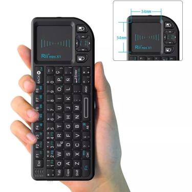 Imagem de Rii x1 mini espanhol 2.4ghz teclado sem fio rato de ar com touchpad para caixa tv android/mini