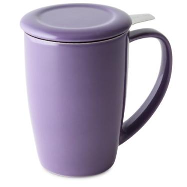 Imagem de FORLIFE Caneca de chá Curve Tall com infusor e tampa, 425 ml, roxa