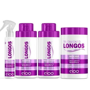 Imagem de Eico Tratamento Cabelos Longos Shampoo Sem Sal E Condicionador 450ml +